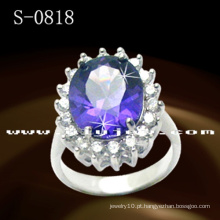 Moda jóias 925 anel de diamante de prata esterlina